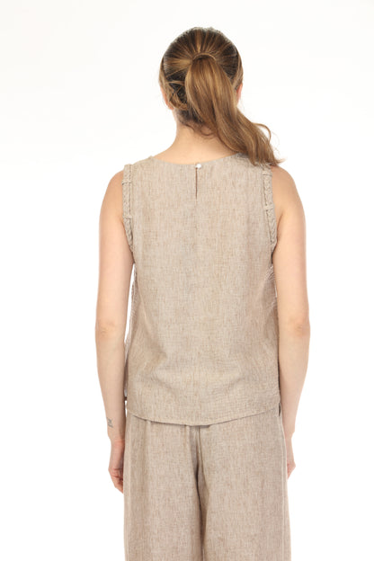 Brown  Braids Designed Top