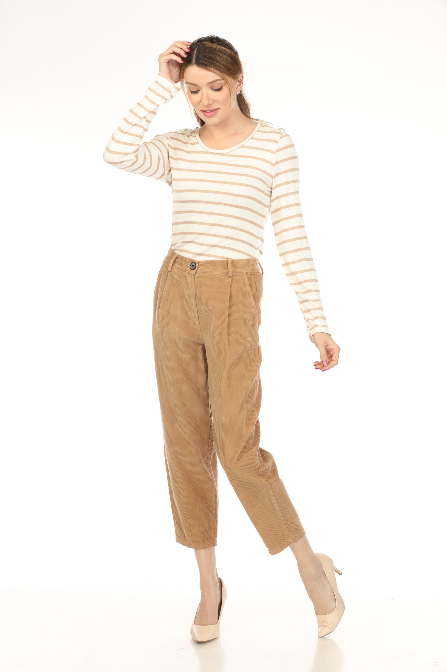 Beige off white horizontal Top