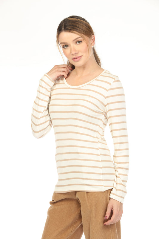 Beige off white horizontal Top