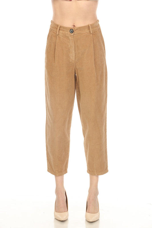 Camel Color Corduroy Pockets Pant