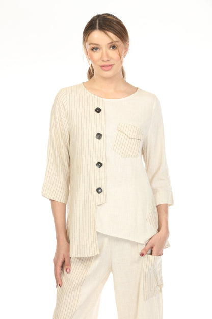 Beige Asymmetrical Style Top