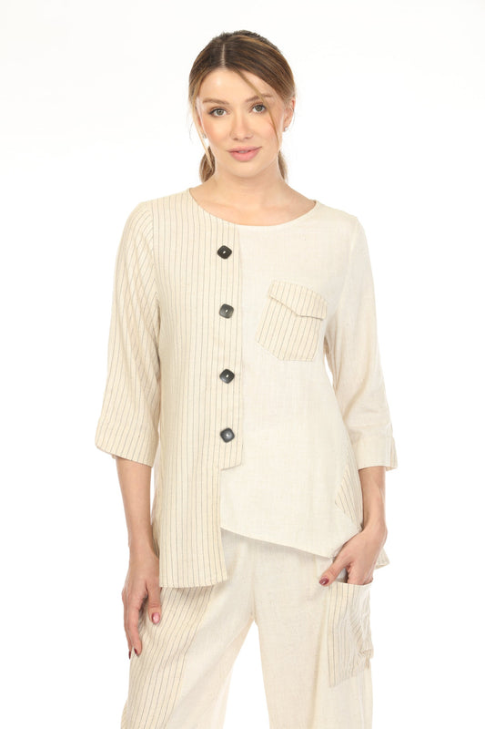 Beige Asymmetrical Style Top