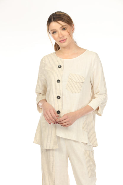 Beige Asymmetrical Style Top