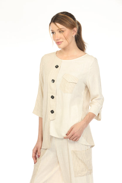 Beige Asymmetrical Style Top