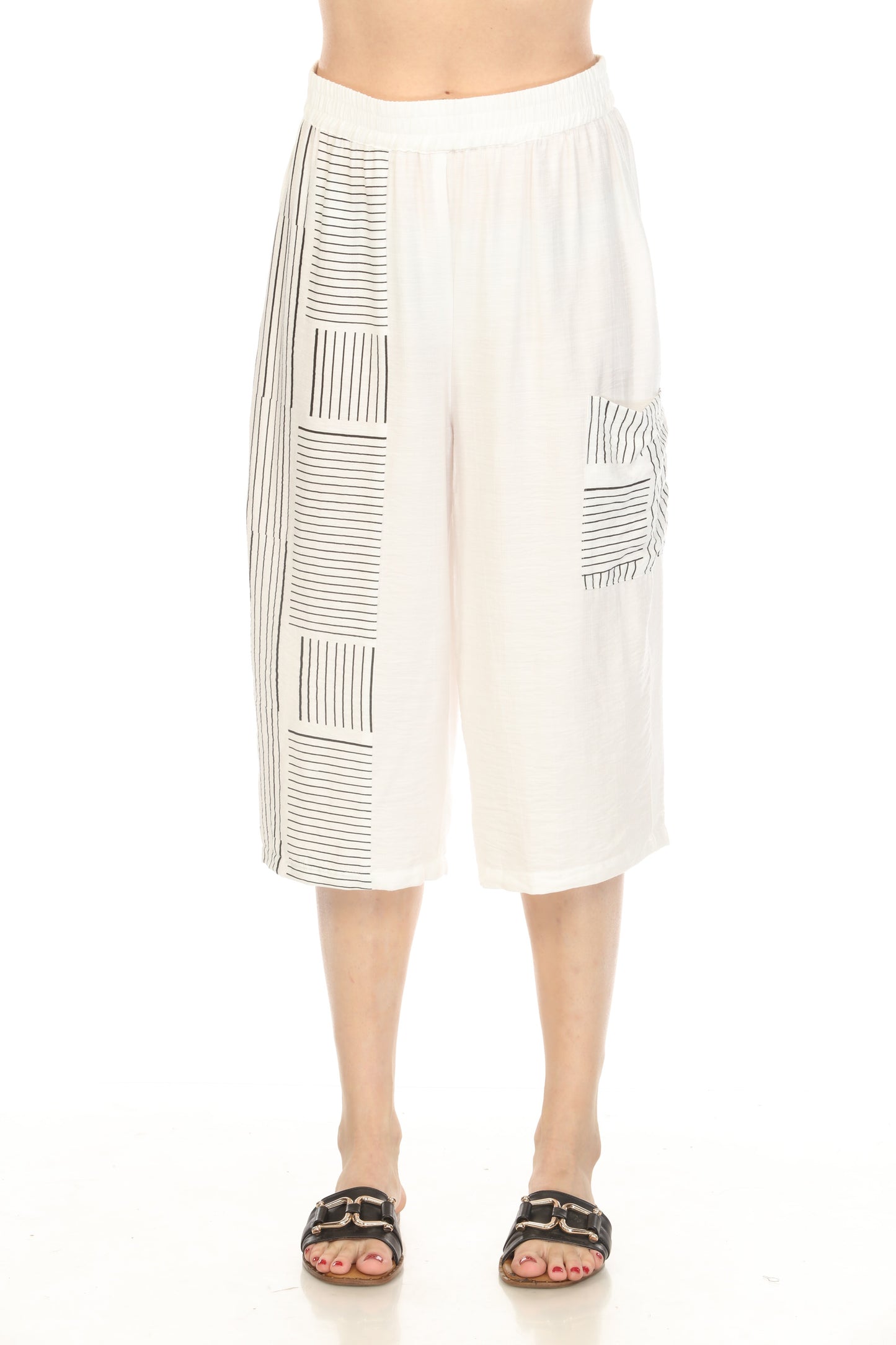 White  Side Pocket Style Pant