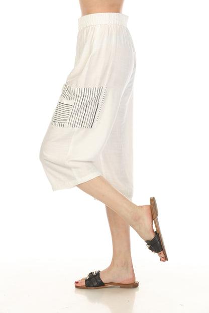 White  Side Pocket Style Pant