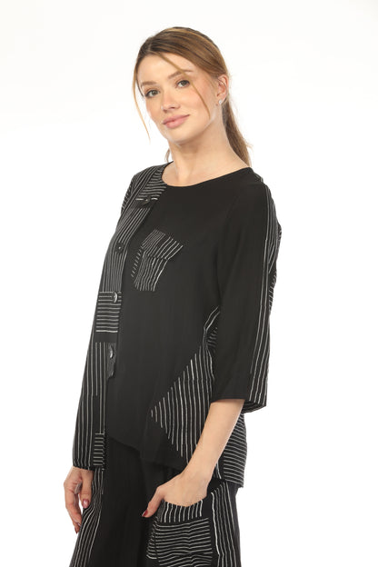 Black & White Asymmetrical Style Top