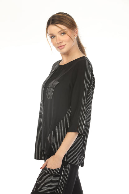 Black & White Asymmetrical Style Top