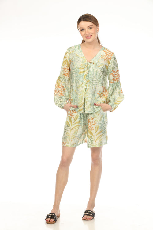 Light Green Tropical 2 Pieces Set