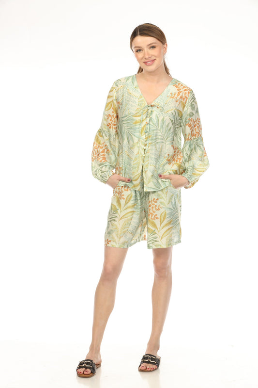 Light Green Tropical 2 Pieces Set