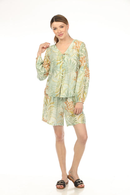 Light Green Tropical 2 Pieces Set