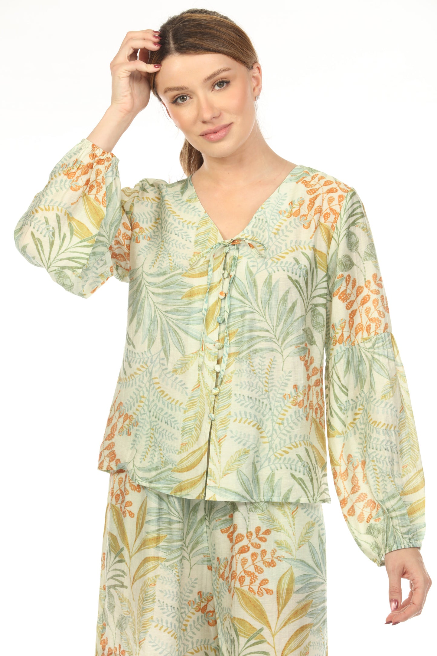 Light Green Tropical 2 Pieces Set