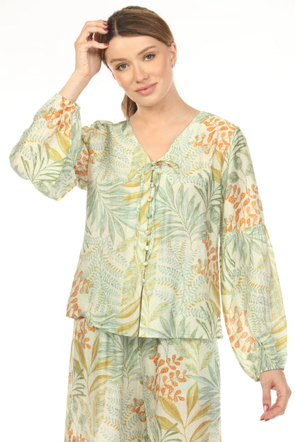 Light Green Tropical 2 Pieces Set