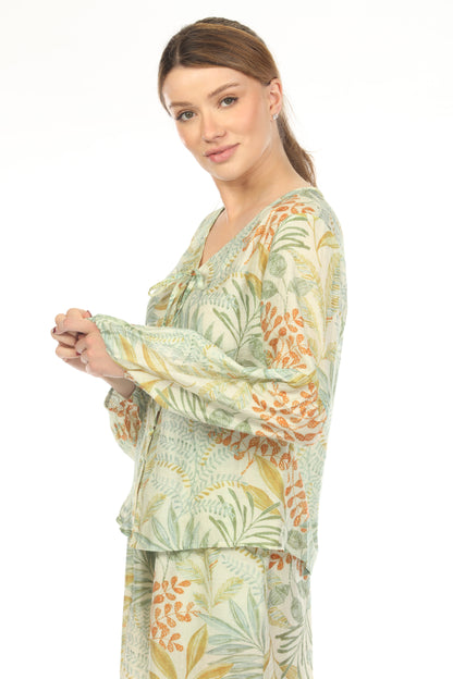 Light Green Tropical 2 Pieces Set