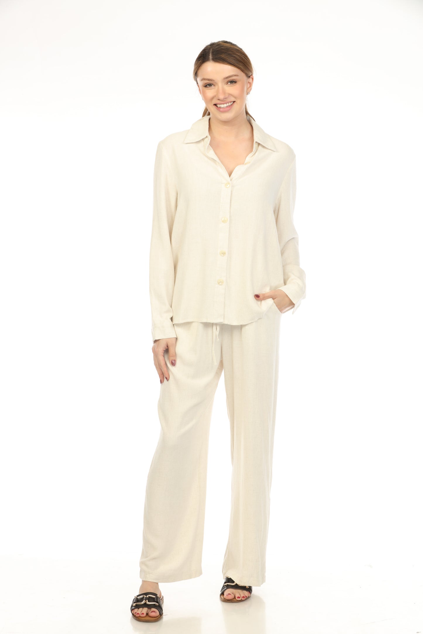 Ivory Pocket Draw String Pant
