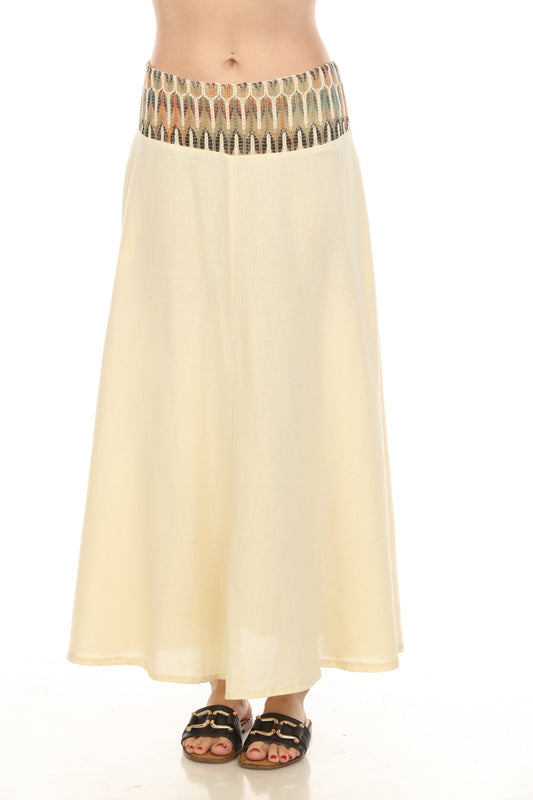 Off White Flared A Line Style Skirt