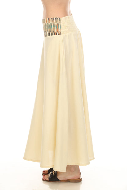 Off White Faired A Line Style Skirt