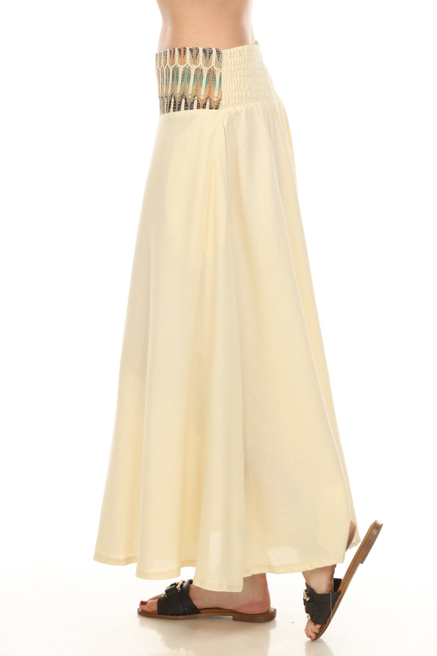 Off White Faired A Line Style Skirt