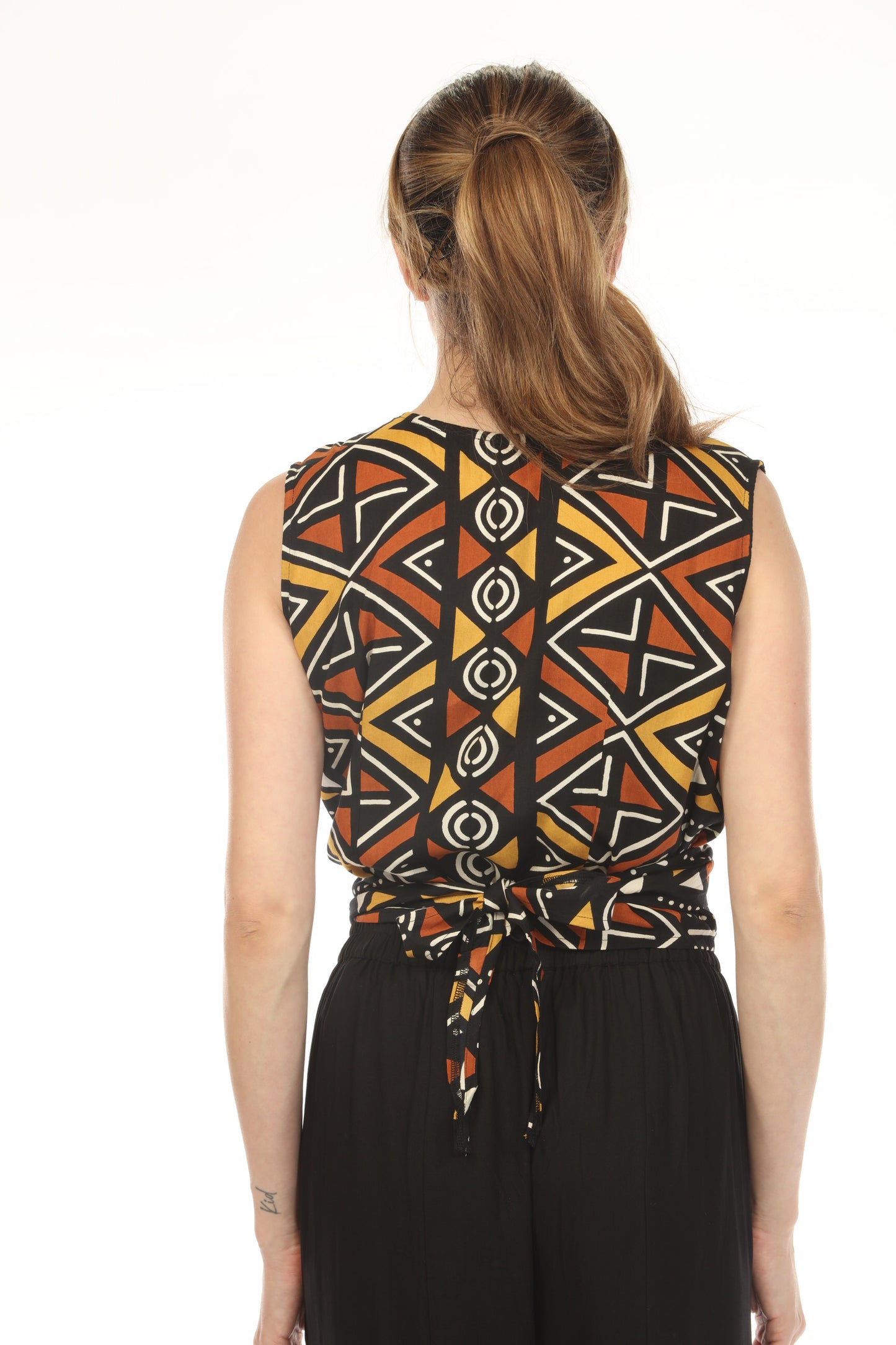 Geometric Style Wrap Top