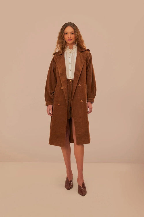 Chocolate Trench Coat With Pocket