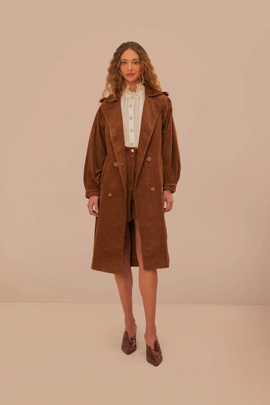 Chocolate Trench Coat With Pocket