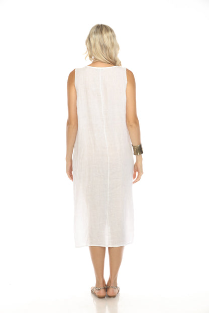 White Pocket Dress with Zipper Detail