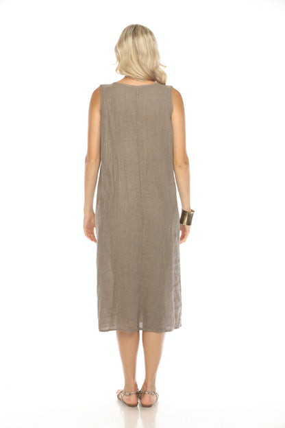 Taupe Pocket Dress with Zipper Detail