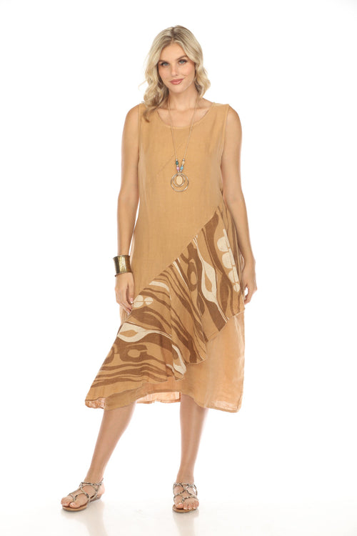 Sand Dress with Pockets and Abstract Design