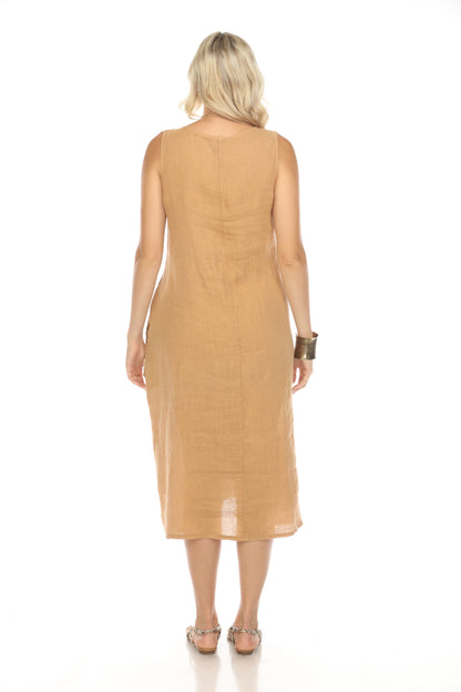 Sand Dress with Pockets and Abstract Design