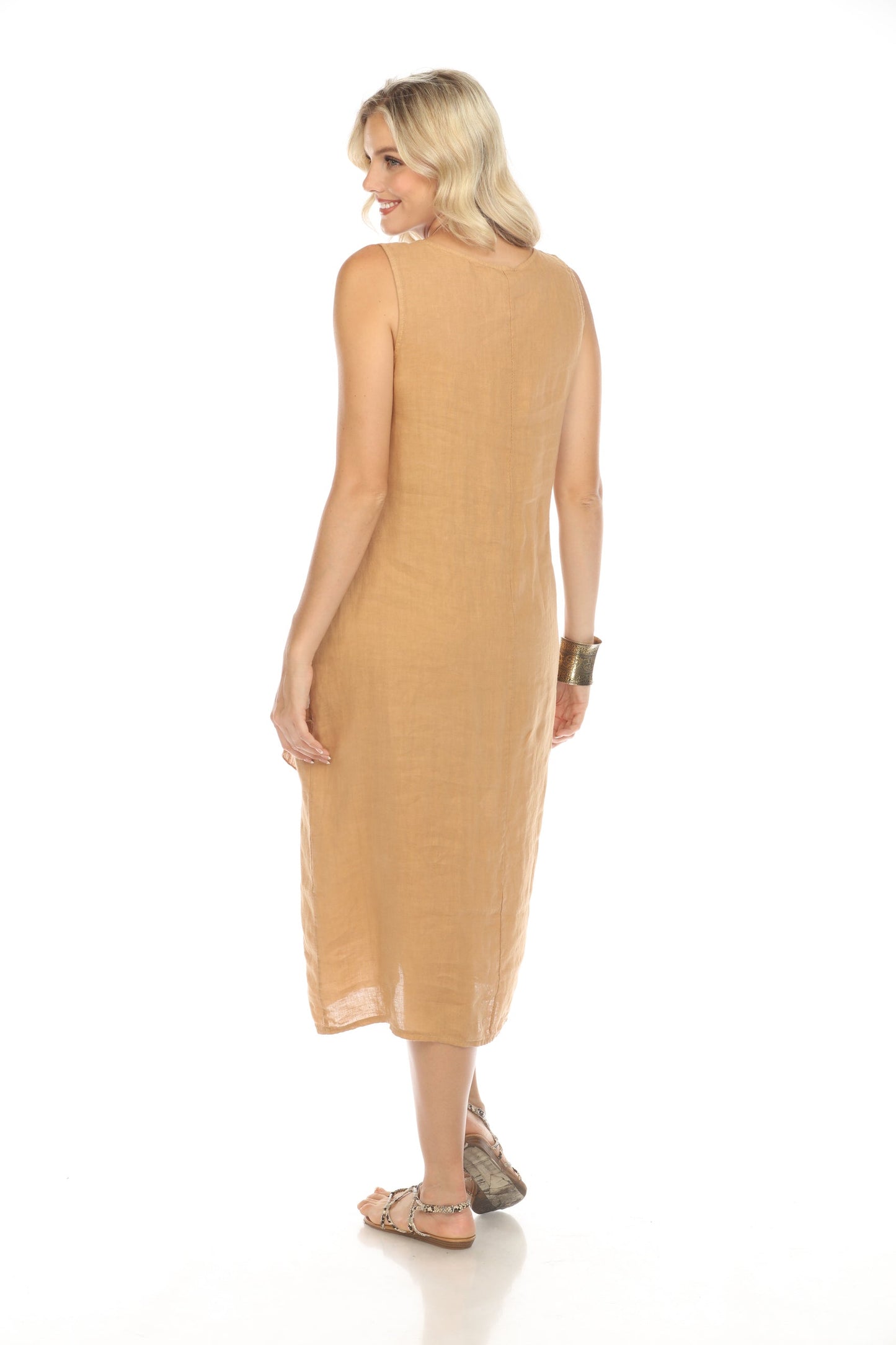 Sand Dress with Pockets and Abstract Design