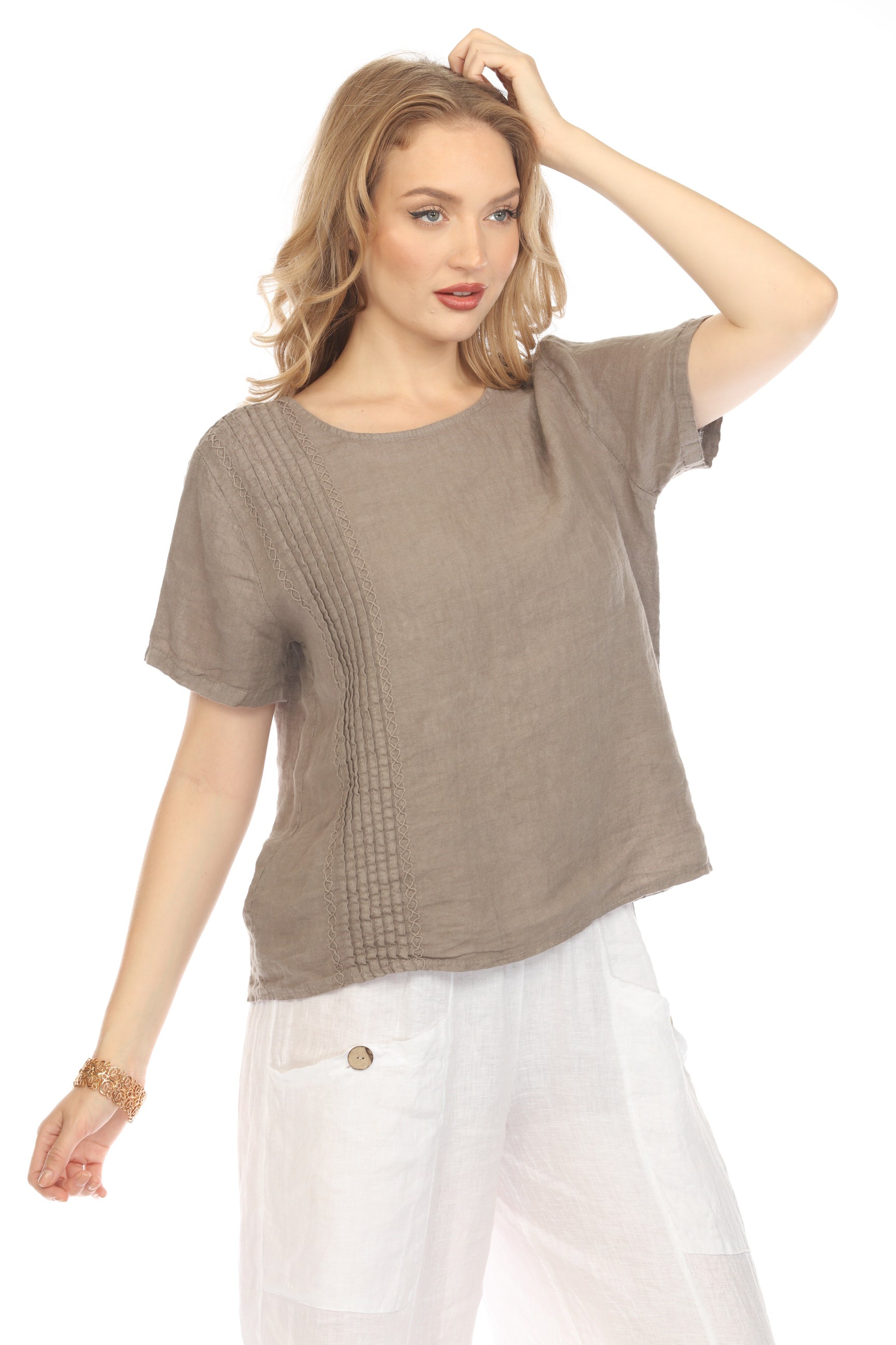 Taupe Side treaded design plain top