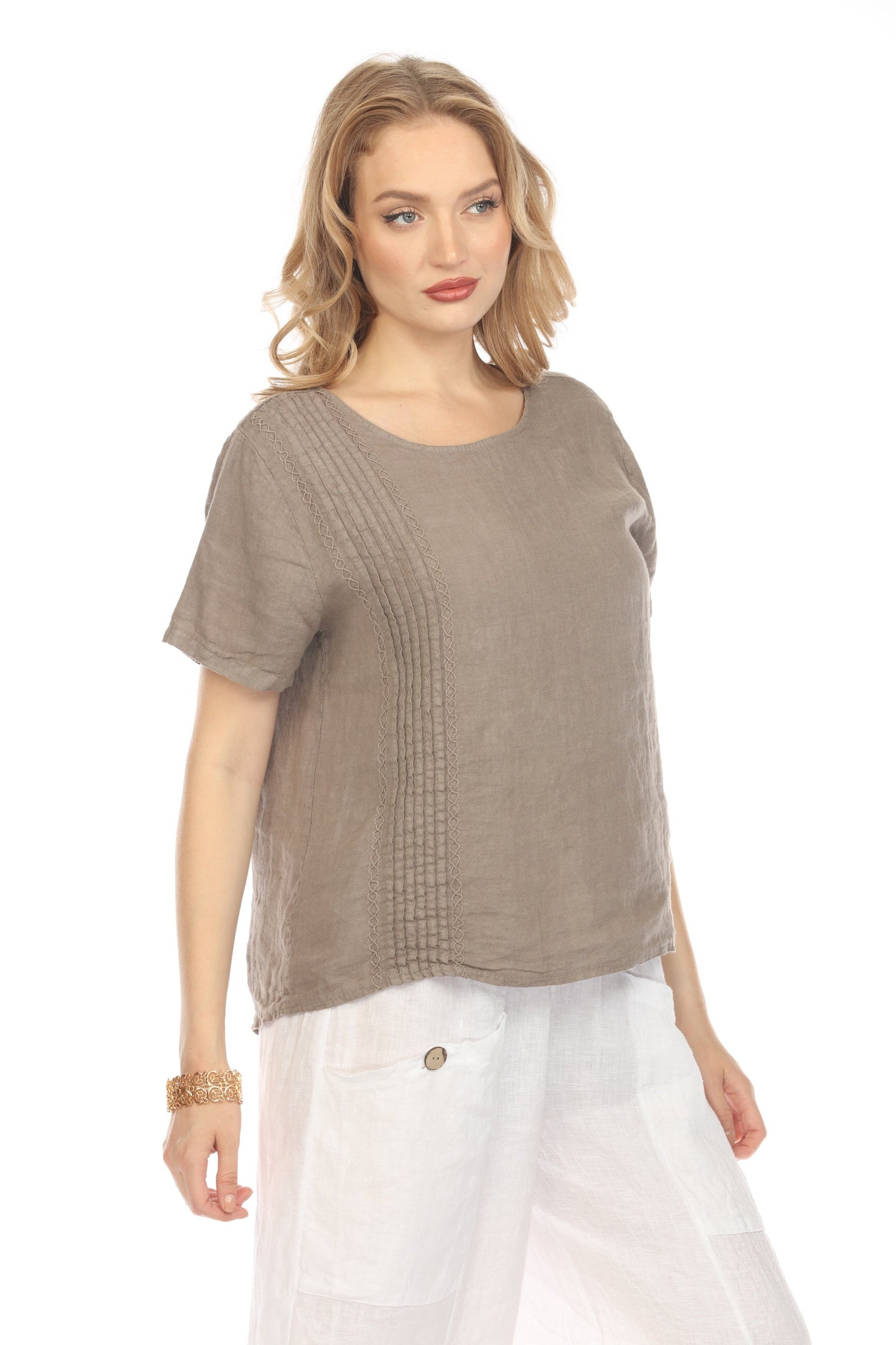 Taupe Side treaded design plain top