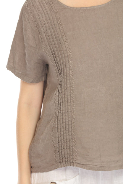 Taupe Side treaded design plain top