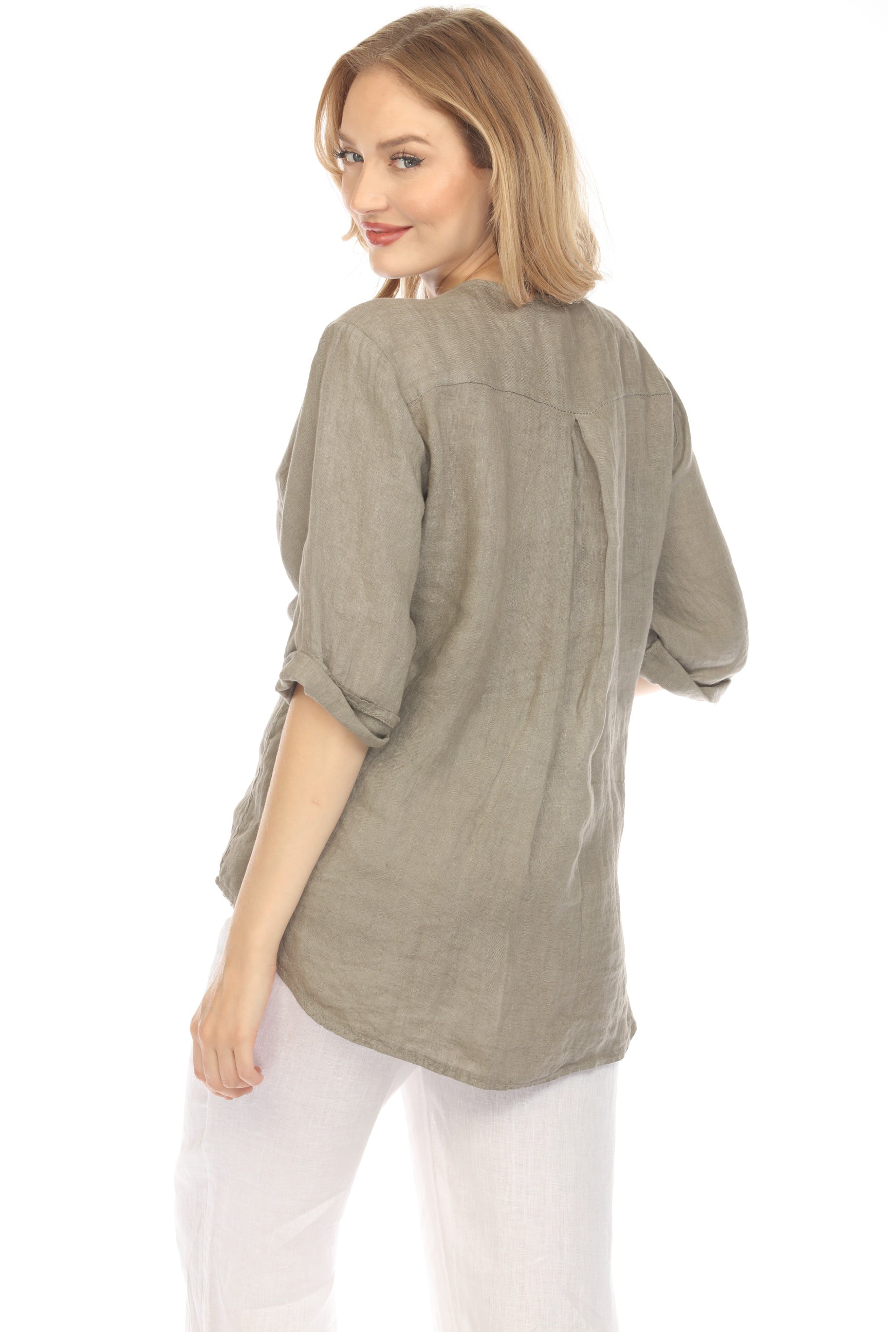 Taupe Button Up Collared Shirt