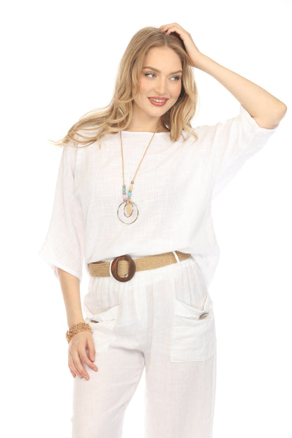 Light Grey Plain boat neck rollup sleeves Top