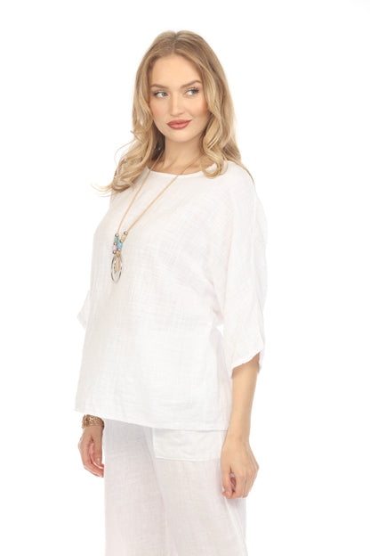 Light Grey Plain boat neck rollup sleeves Top