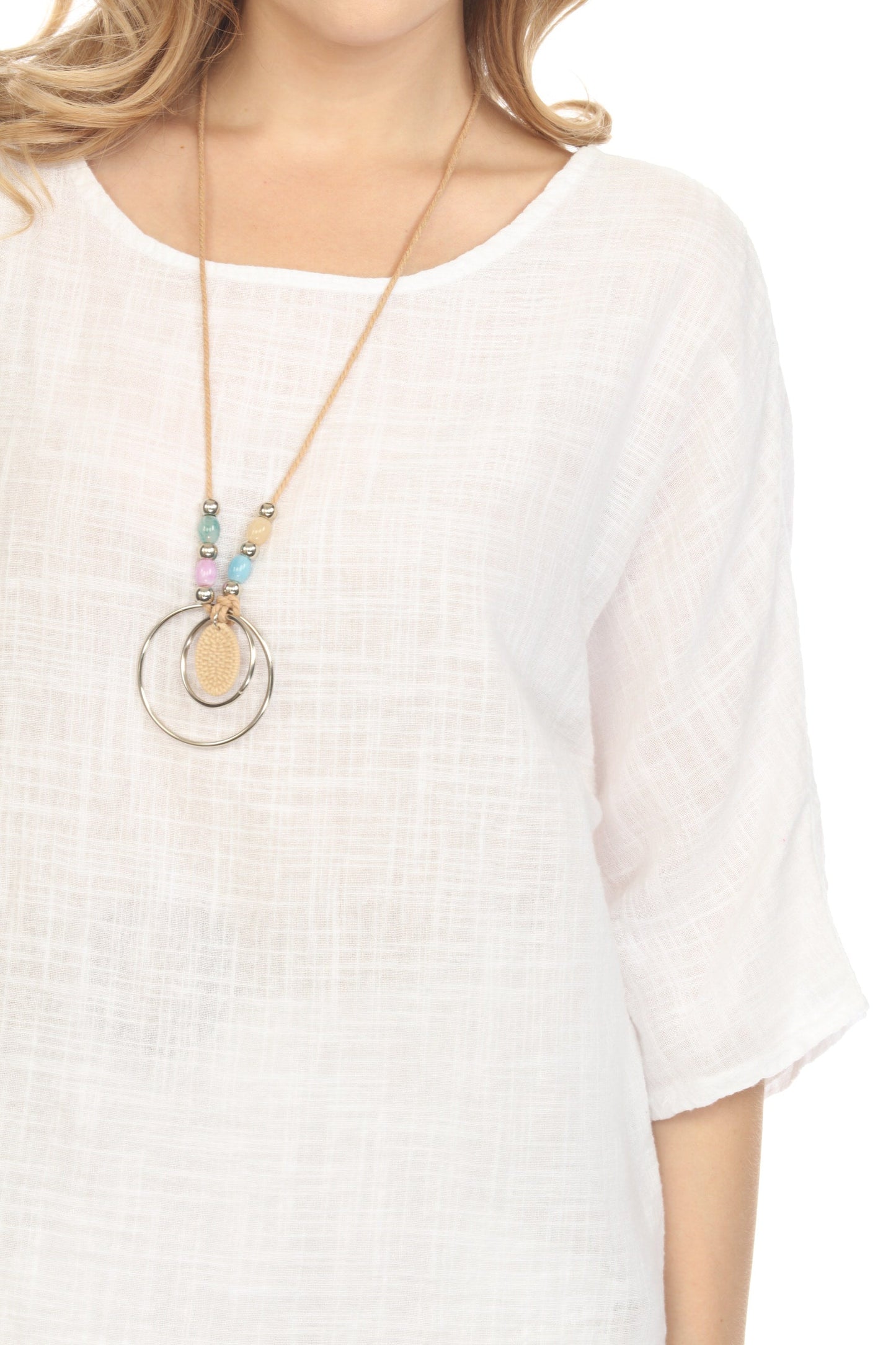 Light Grey Plain boat neck rollup sleeves Top