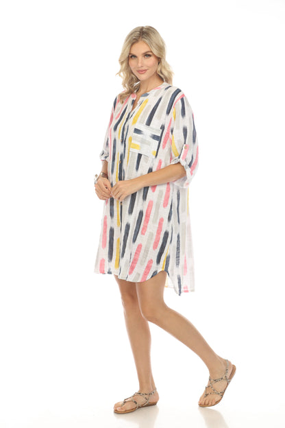 White Button Shirt Dress Roll up sleeves