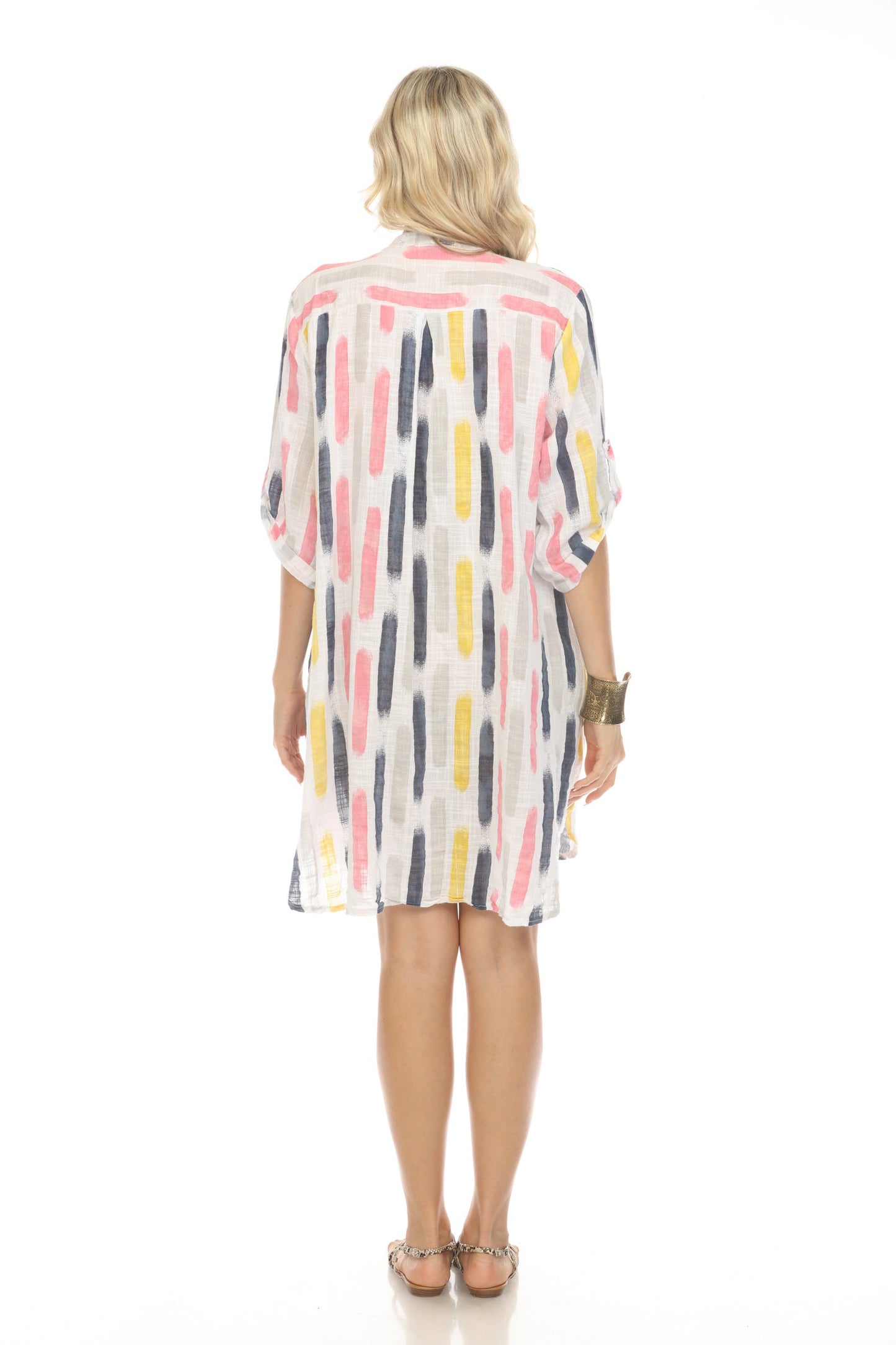 White Button Shirt Dress Roll up sleeves