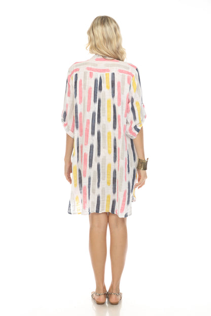 White Button Shirt Dress Roll up sleeves