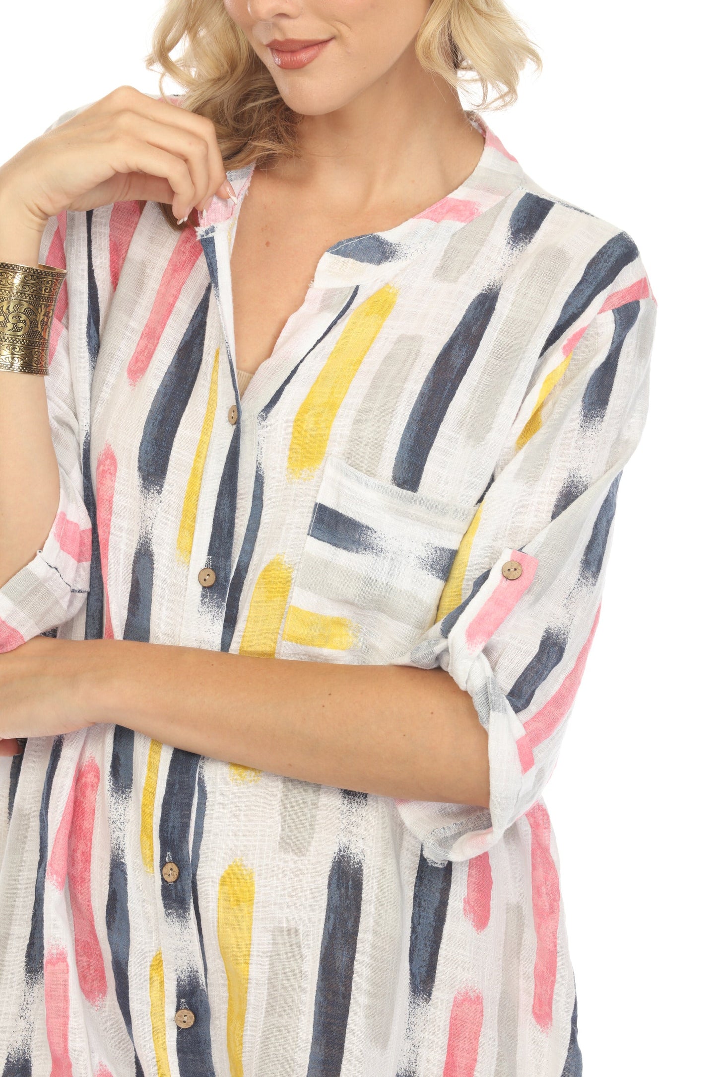 White Button Shirt Dress Roll up sleeves