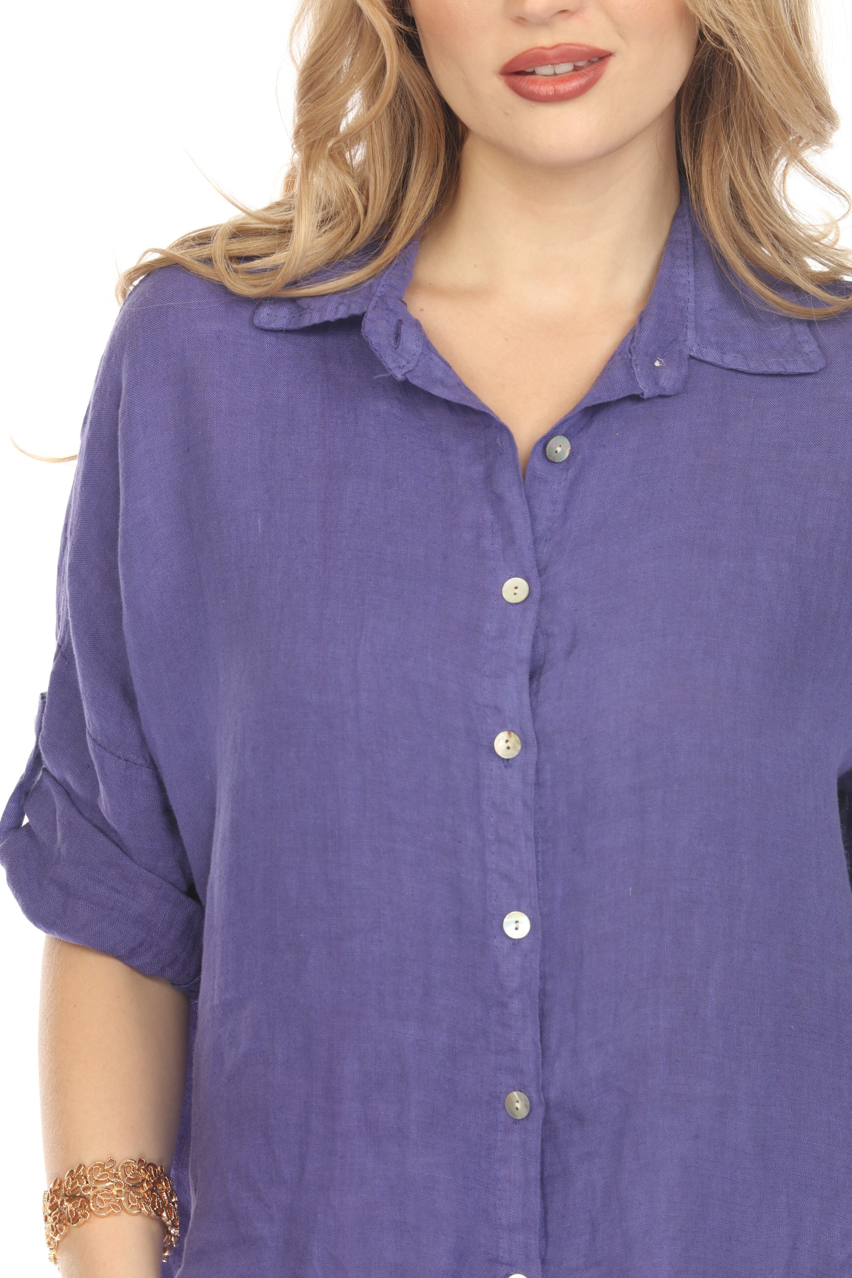 Purple Button Up Collared Shirt