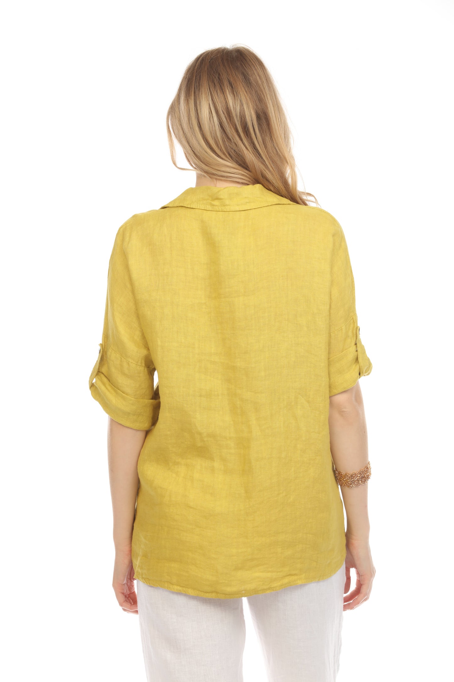 Mustard Button Up Collared Shirt