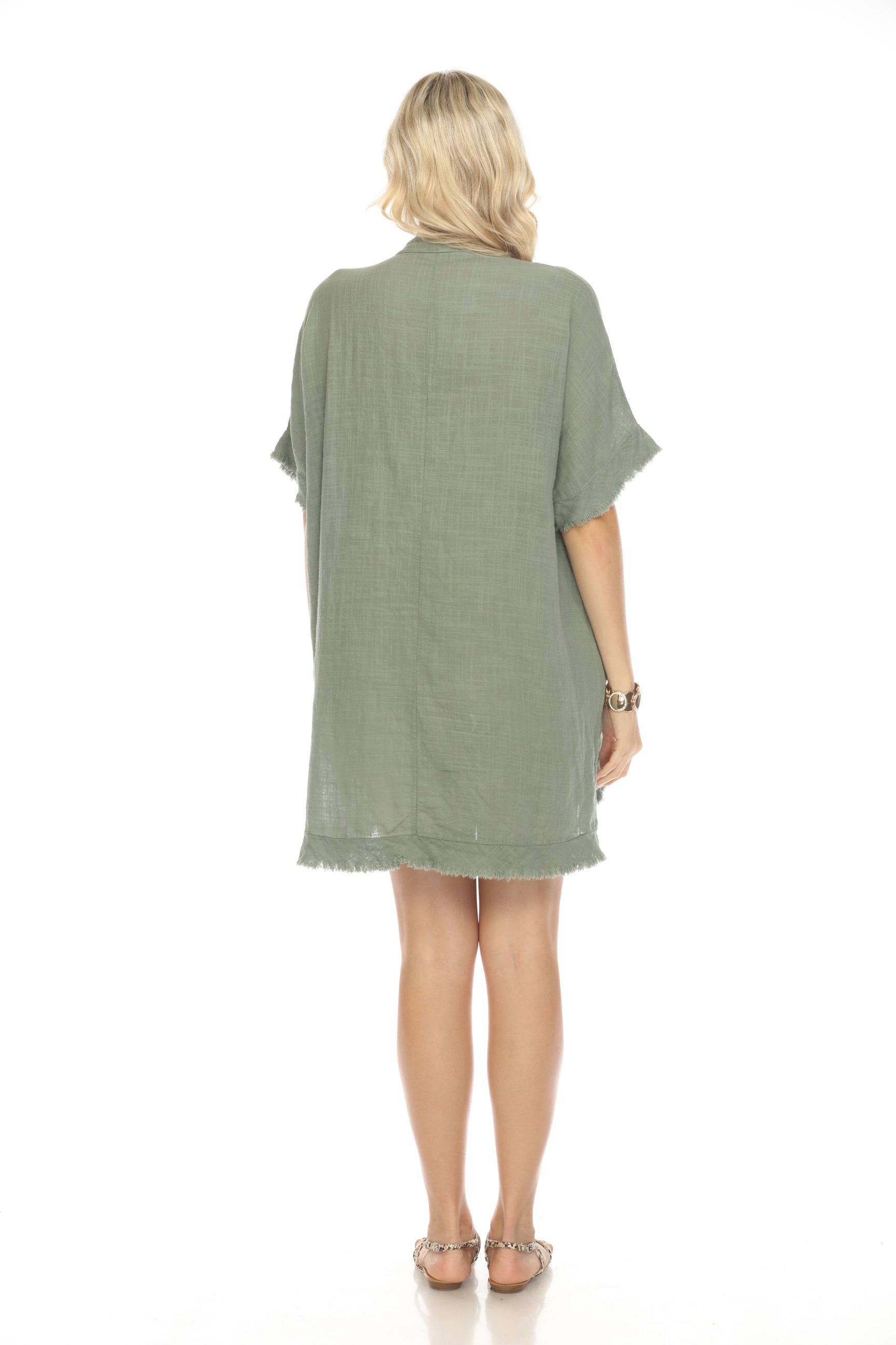 Olive Fringe detailed tunic / dress