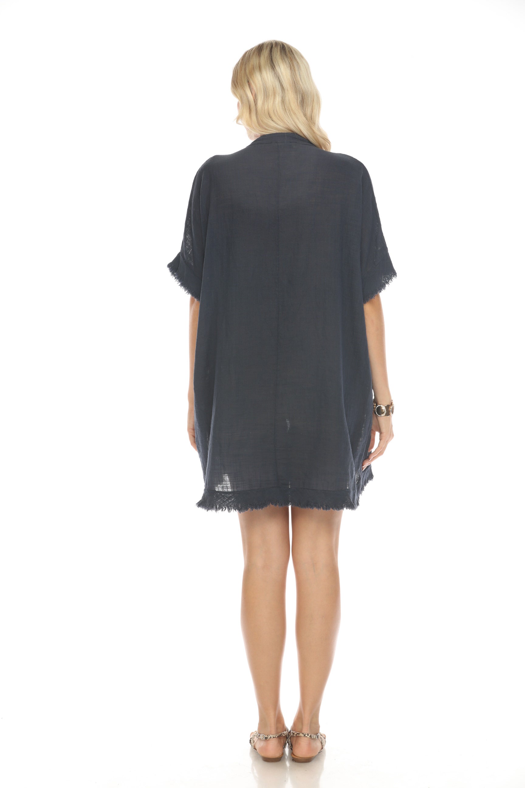 Navy Fringe detailed tunic / dress