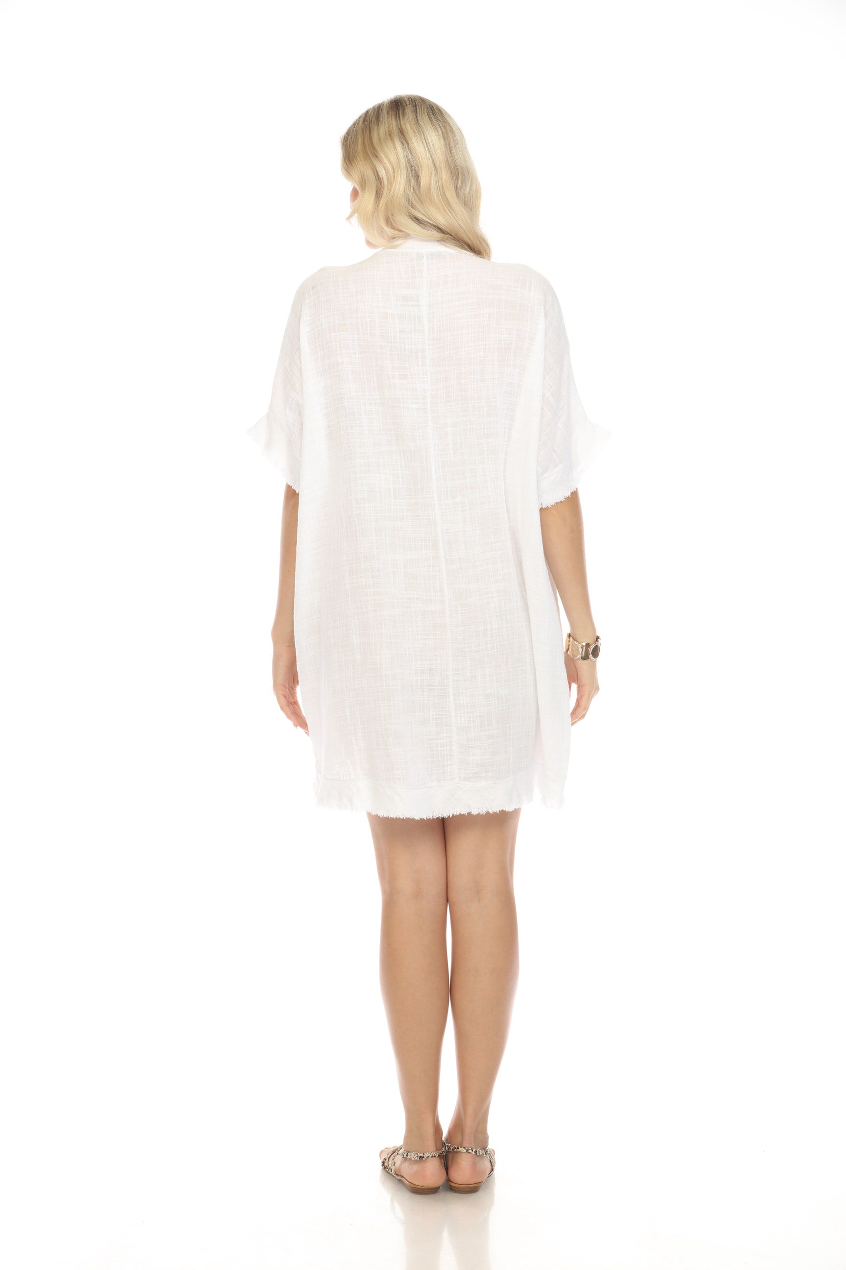 White Fringe detailed tunic / dress