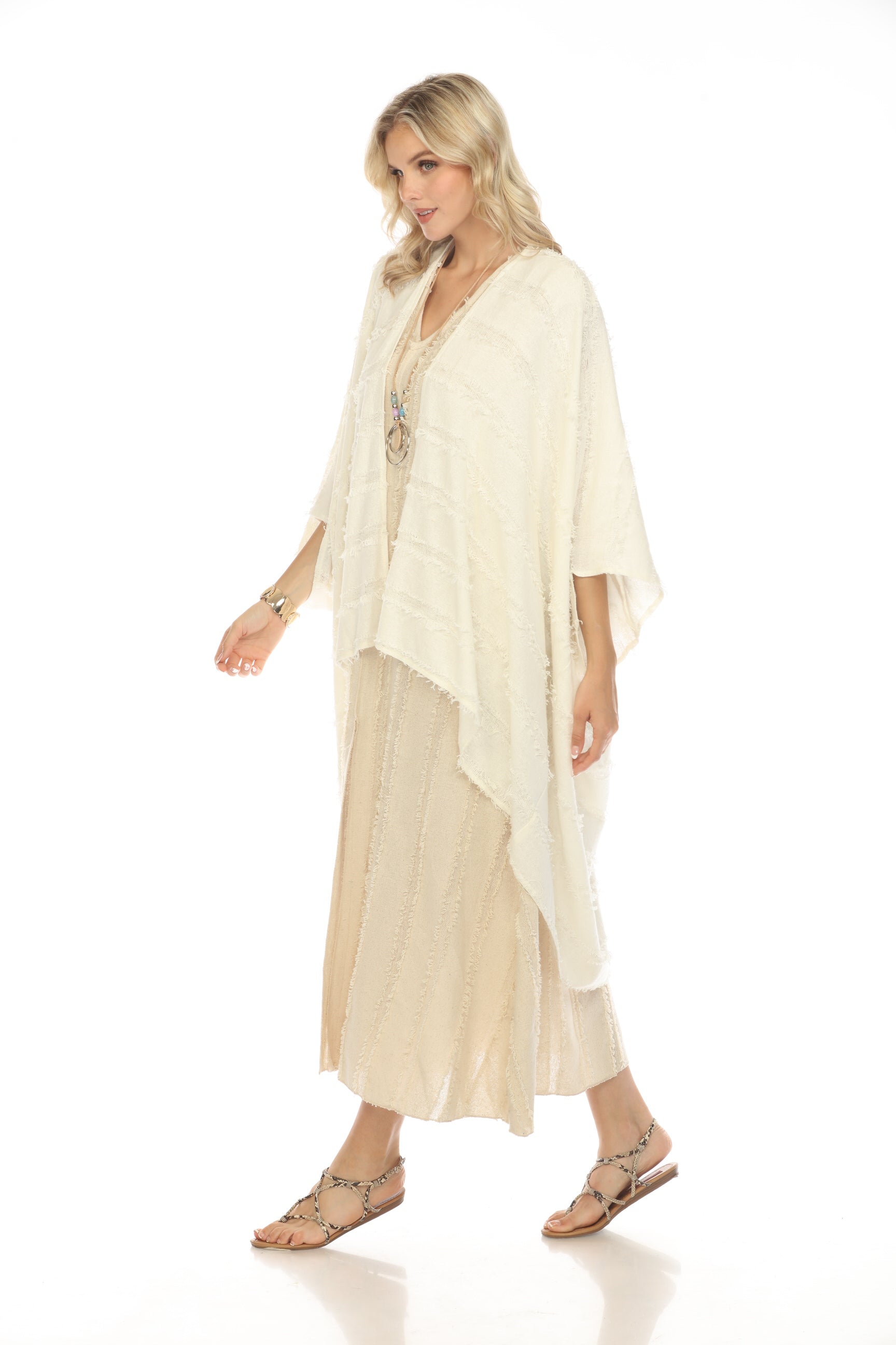 Frayed Cape Sleeves designer dress with pockets