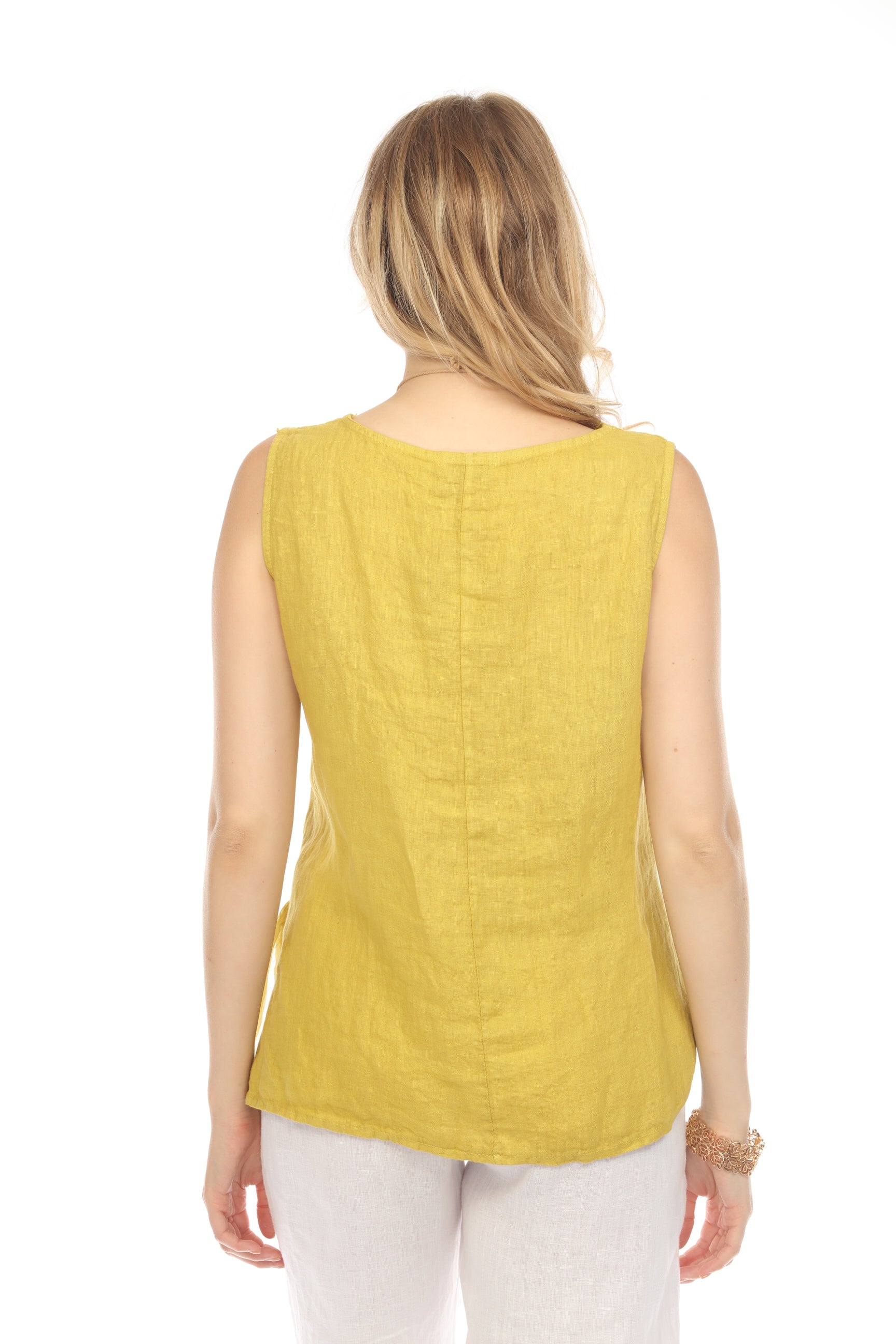 Mustard Sleeveless Top with Side Bows