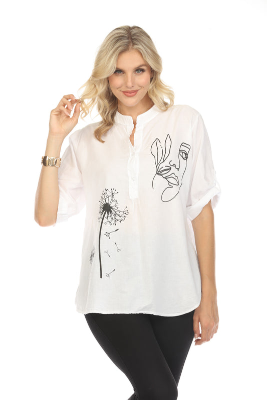 White Modern Art High-Low Top