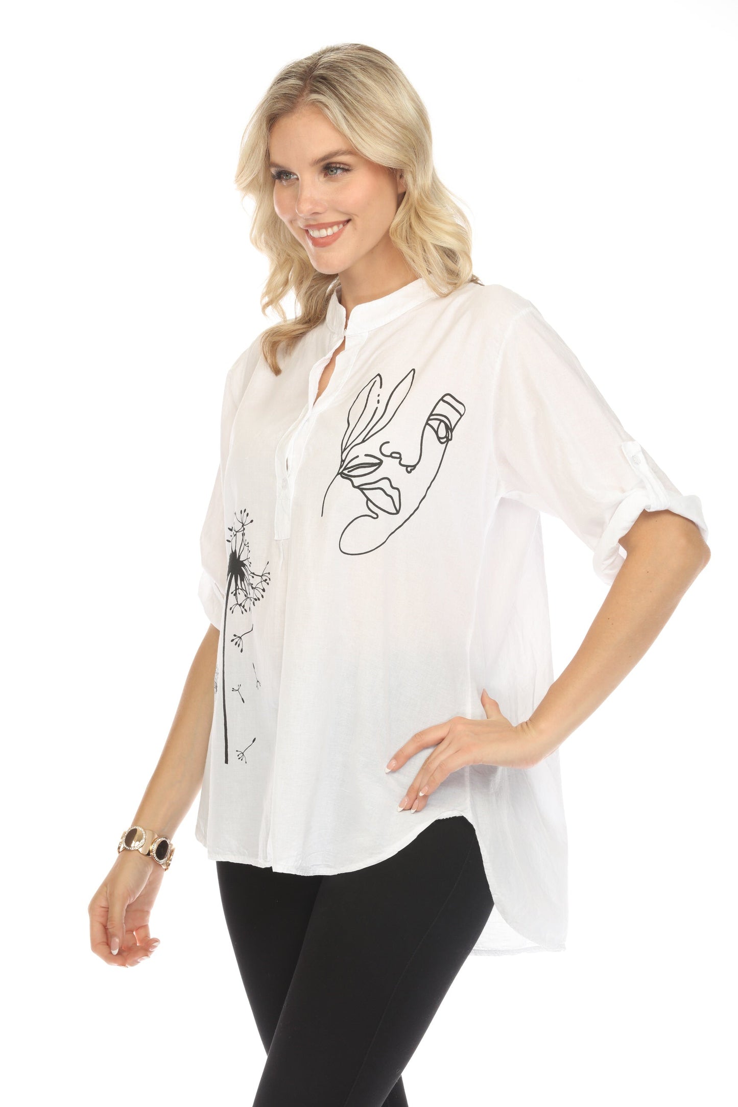Priest neck Modern art  Print Top